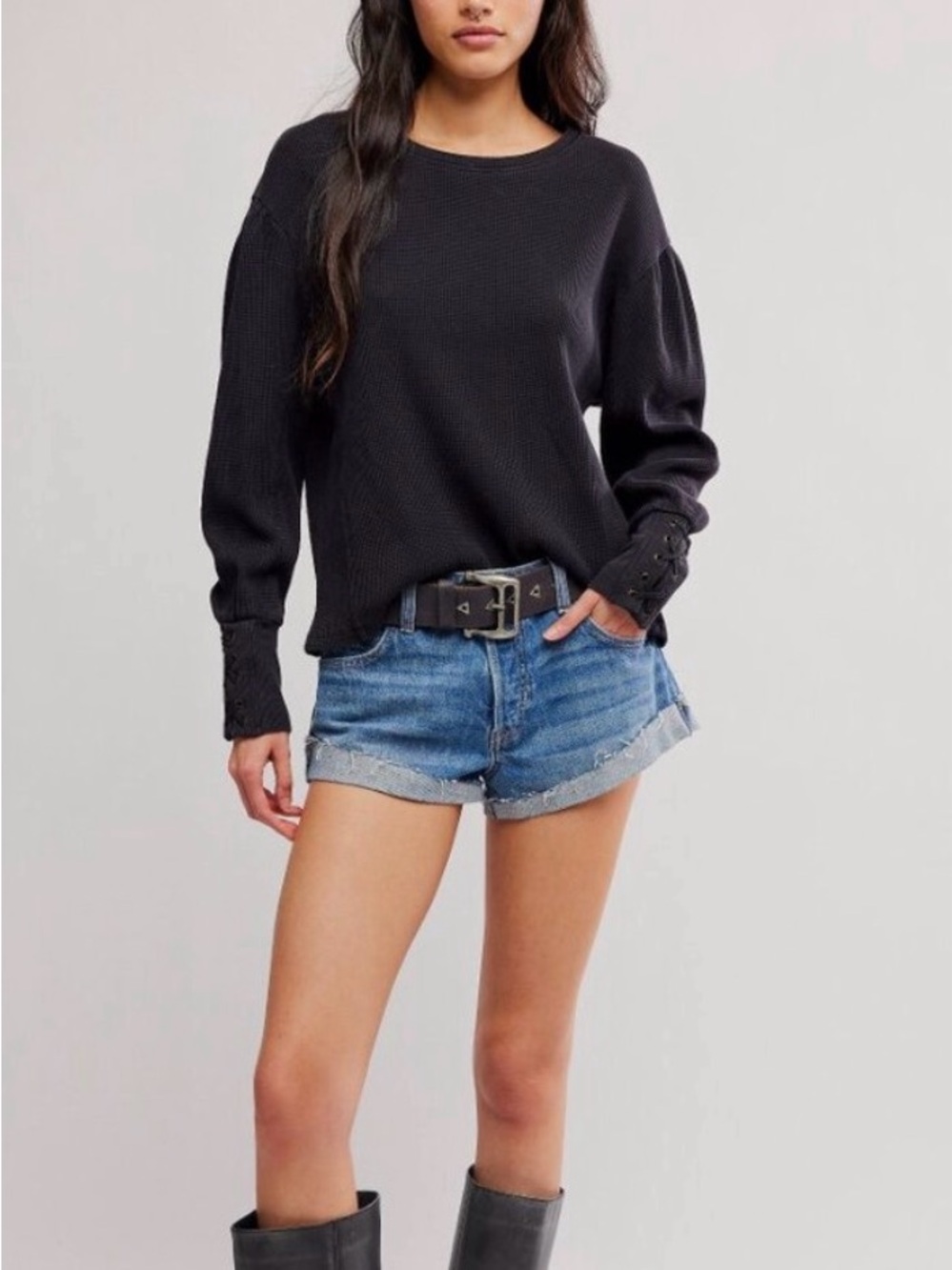 Free people We The Free Lapis Cuff Long Sleeve Top. NWOT - Picture 5 of 5